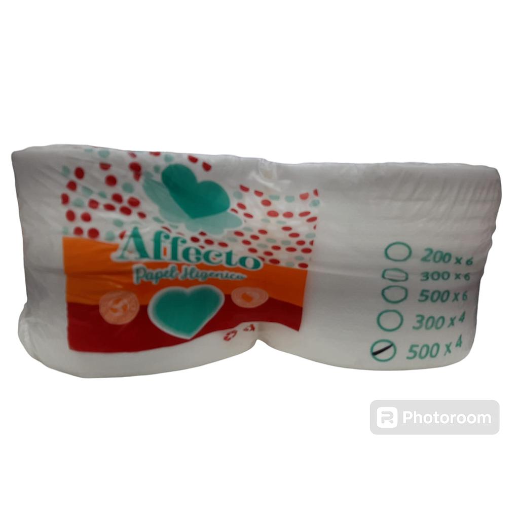 Papel Higiénico Affecto 500 Mt x 4 Rollos 