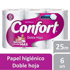 Papel Higienico Confort D/H 25 Mt 6 Rollos