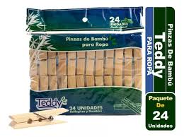 PINZA DE MAMBU PARA ROPA TEDDY 24UND