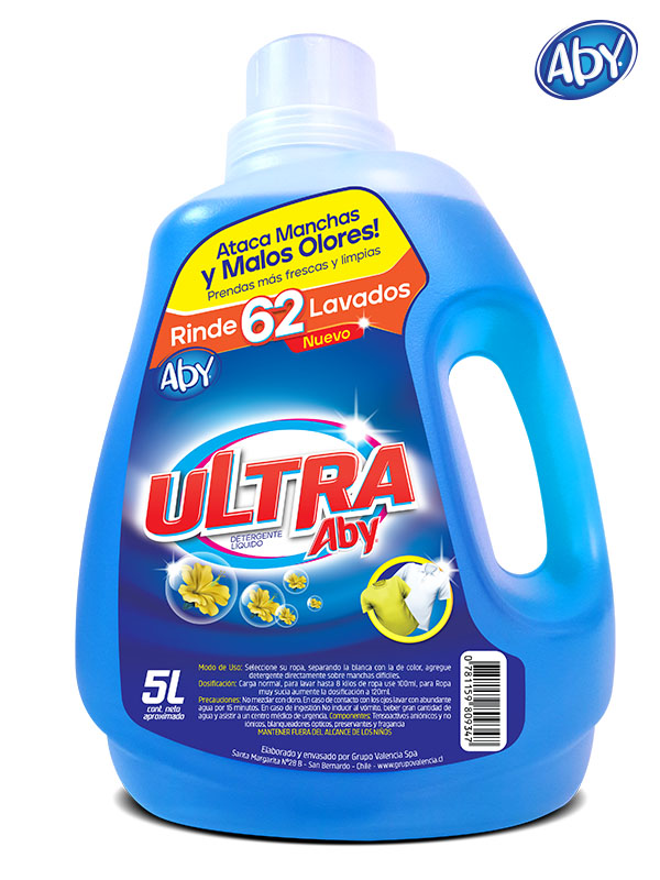 Detergente de Ropa Premium Ultra Aby 5 Lts + Dosificador
